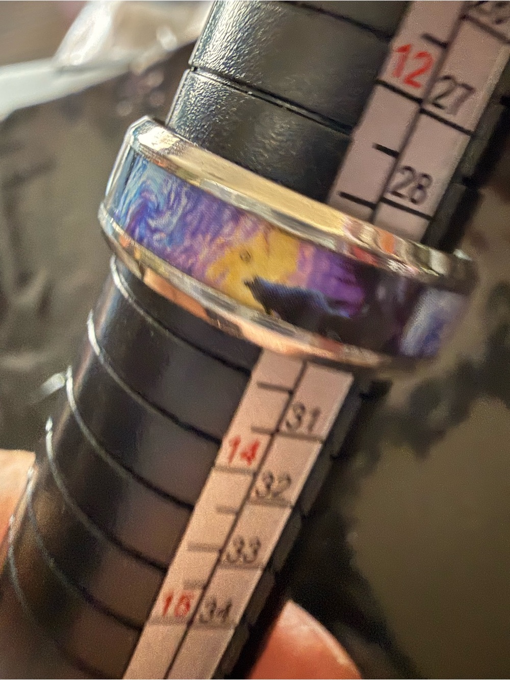 Multi-Color Inlay Men’s Band — Starry Night Inspired